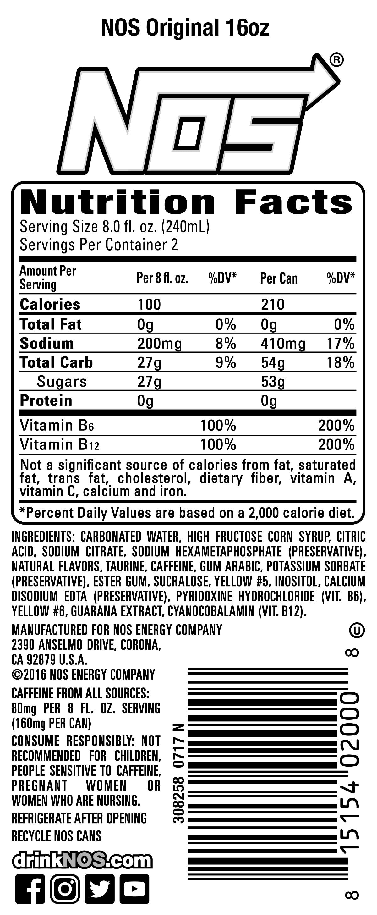 NOS High Performance Energy Drinks GT Grape (Pack Of 6), 52 OFF