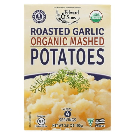 Edward and Sons Organic Mashed Potatoes - Roasted Garlic - Case of 6 - 3.5