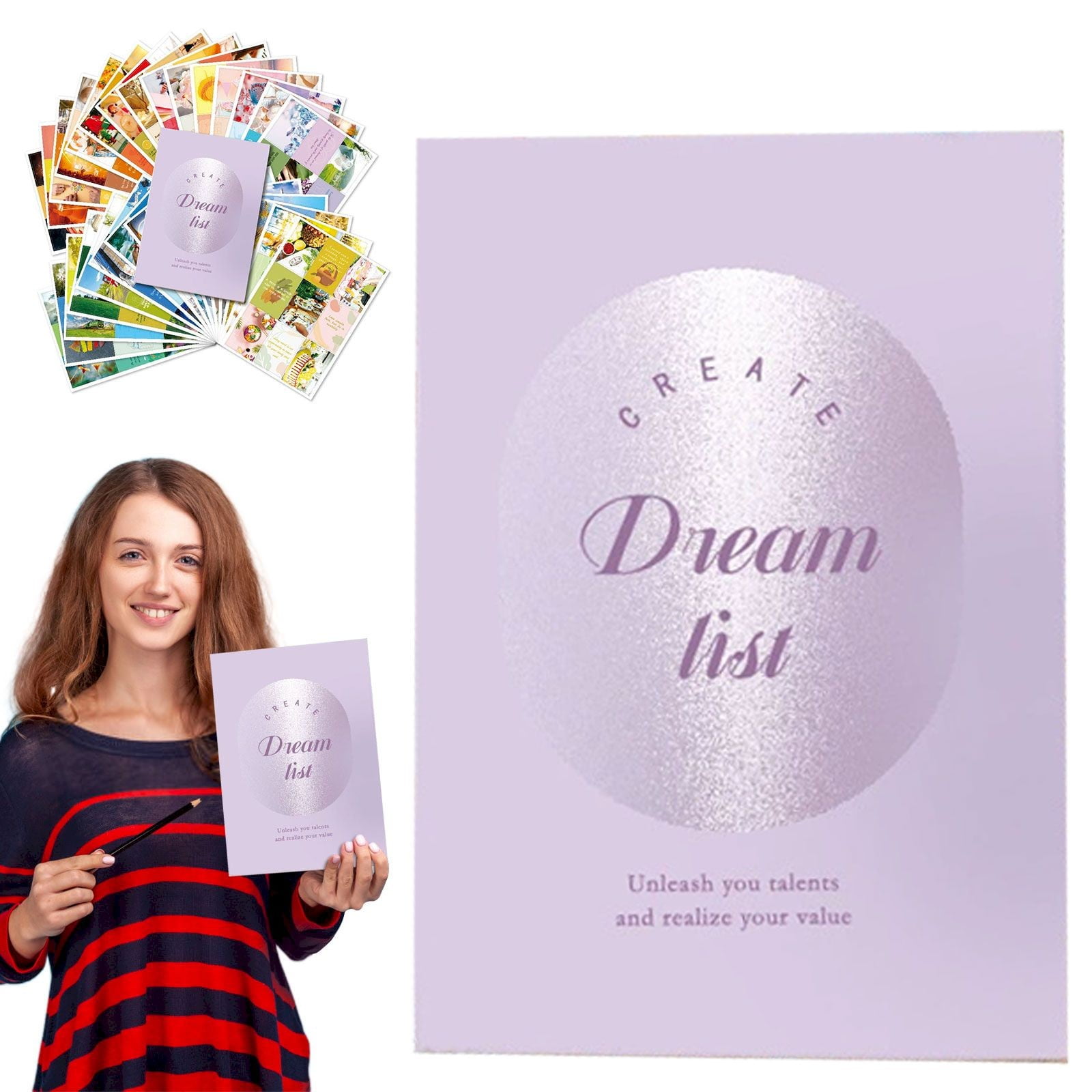 MOQIN Vision Board Book– Adult Mood Board & Scrapbook Supplies Kit -Over 500 Beautiful Pictures & Motivating Words –Includes Planner Activities & Foldable Board -Book Set & Clip Art for Women