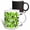 Multicolor, variant on 3drose, Geometric Shapes Pattern Lime-green Black Cut Out, 11oz Two-tone Green Mug