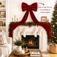 thumbnail image 2 of Christmas Burgundy Velvet Bows Giant Pre-Tied Vintage Christmas Tree Bows for Wedding Holiday Tree Topper Window Wall Mantle, 2 of 6