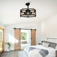thumbnail image 2 of Tower Fan 20'' Cage Ceiling Fan With Remote Control ,Quiet Motor Fan Light , Indoor Chandelier Ceiling Fan For Bedroom, Living room, Dinning Room, Kids Room--Matte Black (bulbs not included.),Pedes, 2 of 20