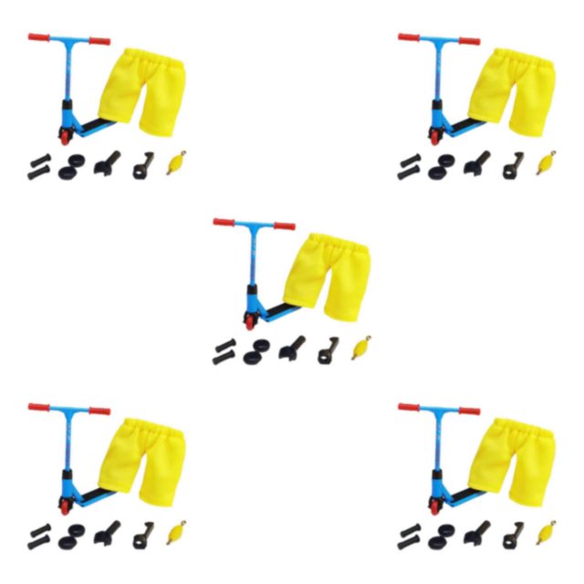 Decodeary Trottinette à Doigt à Deux Roues Unique Jouet Fantaisie Cadeaux de Fête Cadeau Bleu Ensemble de 5
