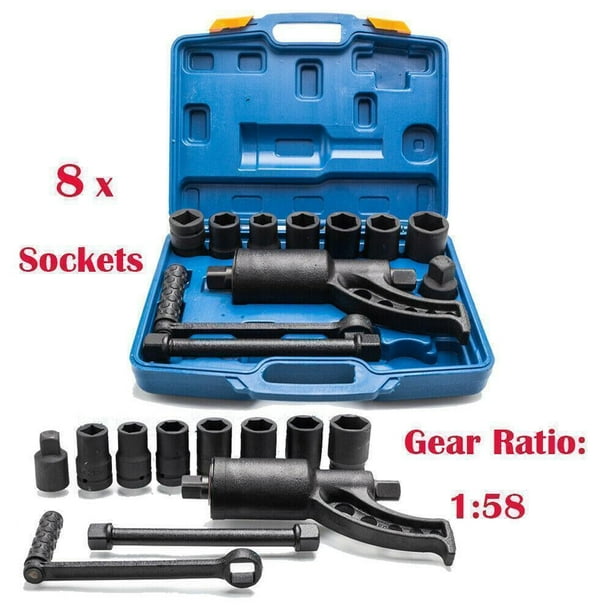 Torque Multiplier Set Wrench Lug Nut Lugnut Remover W/ 8 Sockets for