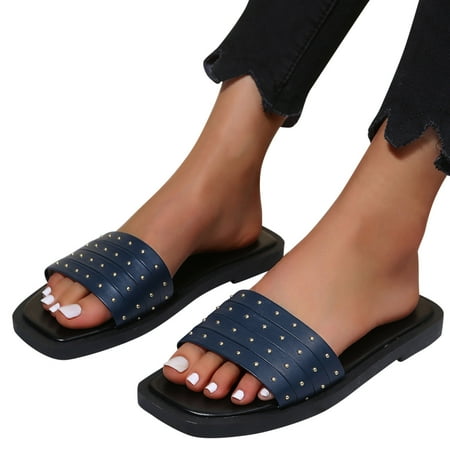 

LEEy-World House Slippers for Women Women s Summer Tourism Beach Bohemian Retro Ethnic Style Slippers Open Toe Slippers for Women