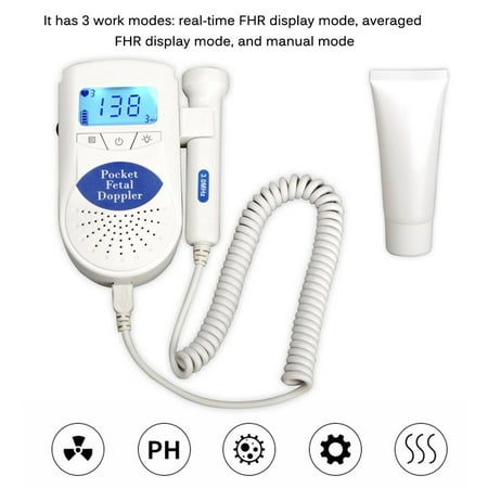 LCD Backlight B Pocket Fetal Doppler Baby Heart Monitor Portable