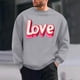thumbnail image 1 of Ceisia Men's Regular-Fit Crew-Neck Heart-Letter Printed Casual Sweatshirt Gift, 1 of 6