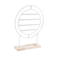 thumbnail image 2 of Organizador de pendientes, soporte para joyas de 4 niveles, de madera y metal, rústico, para mujer, ideal como regalo para encimera, tocador y hogar. Blanco, 2 of 8