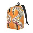 thumbnail image 1 of Vsdgher Halloween Flamingos Print Canvas Backpack Travel Rucksack Unisex Knapsack 15.7/17.7Inch Laptop Backpack for Work,College-Medium, 1 of 5