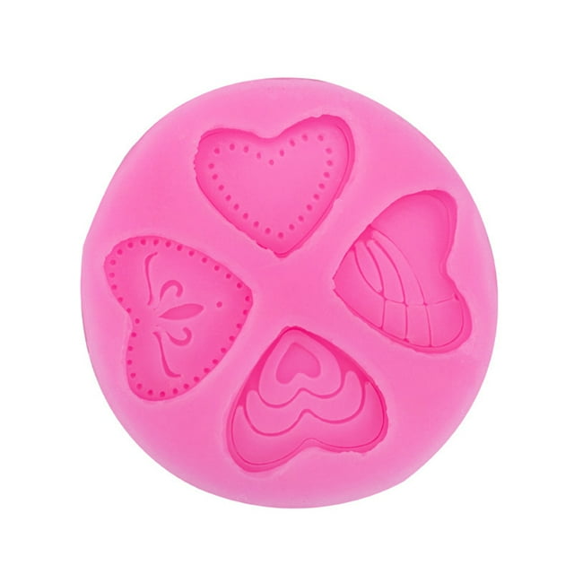 Inteprter Molde de pastel con forma de corazón de 4 rejillas, reemplazo portátil, resistente al calor, molde antiadherente para dulces de Herramientas y accesorios para hornear