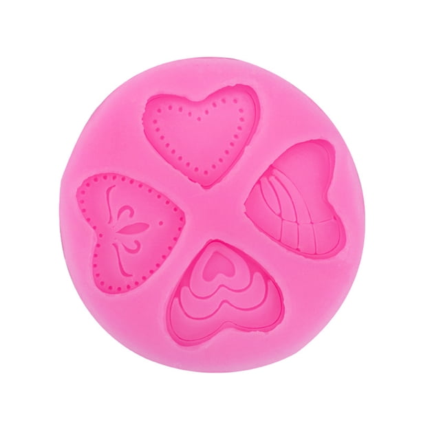 Inteprter Molde de pastel con forma de corazón de 4 rejillas, reemplazo portátil, resistente al calor, molde antiadherente para dulces de Herramientas y accesorios para hornear