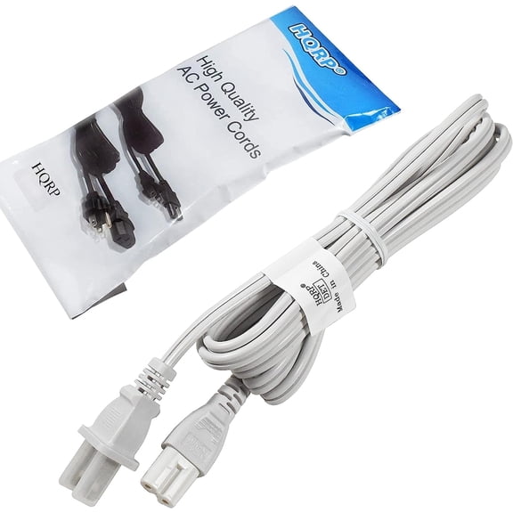 HQRP AC Power Cord Compatible with Epson Workforce 325 435 520 525 545 All in One Printer Mains Cable White, UL Listed