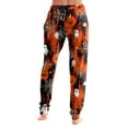 thumbnail image 5 of IYYVV Womens Halloween Pajamas Baggy Halloween Pumpkin Printed Sweatpant Fall Lounge Pant with Pockets Orange XL, 5 of 5