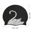 thumbnail image 4 of Unique Bargains 1 Pc Silicone Swans Pattern Swim Cap Black White, 4 of 5