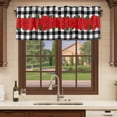 thumbnail image 6 of Valentine's Day Curtain Valances for Windows, Kitchen Valance Window Treatments Panel 2 Pack, Red Rose Flowers Buffalo Plaid Romantic Rod Pocket Short Curtains for Bathroom Bedroom 60 x 18 Inch, 6 of 8