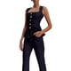 thumbnail image 3 of Conjunto de Dos Piezas de Mezclilla: Chaleco Abotonado y Jeans Rectos Traje Informal de Negocios Traje de Pantalón Elegante Negro M, 3 of 9