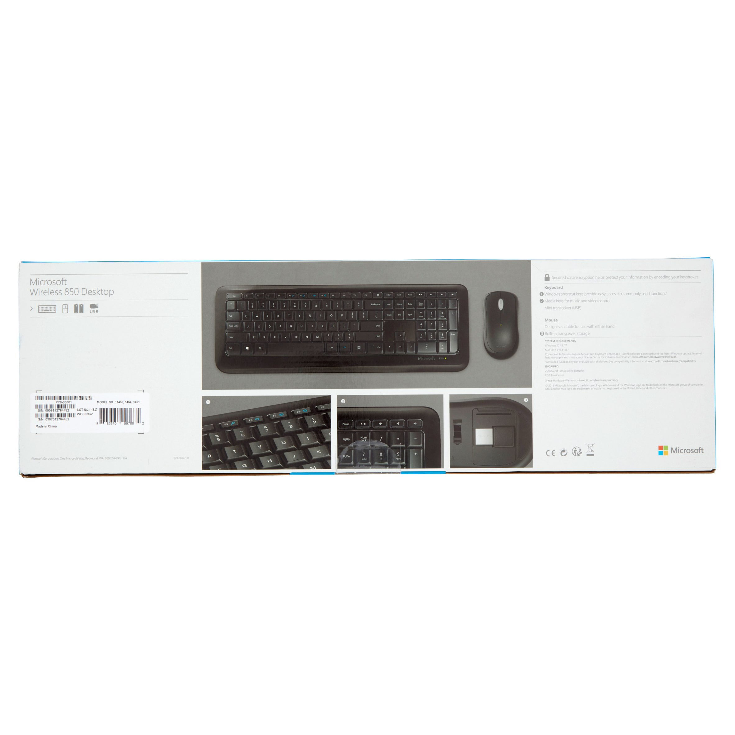 Wireless Desktop 850 Keyboard and Mouse Microsoft Black 