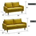 thumbnail image 3 of HomeStock Modern Motifs Stylish Modern Comfortable Couch for Living Room & Office Seating-Color:Mustard,Size:Velvet LoveSeat, 3 of 5