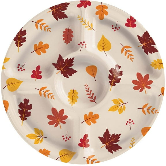 Autumn Leaves 14.7- inch Plastic Compartment Tray