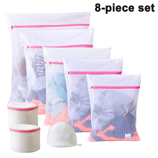 Juego de 7 piezas de bolsa de lavandería de malla grande reutilizable, bolsa delicada para lavadora, bolsa organizadora de almacenamiento de viaje para lencería, calcetín, ropa Ormromra 2035364-2