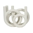 thumbnail image 5 of Taper Candle Holder Resin Sculptural Twisted Ring Design Modern Contemporary for Living Room Bedroom Office Decor - 12" White, 5 of 11