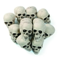 Fun Express Bag of Skull Heads, Skeleton Halloween Home Decor, Crafts, 12 pieces, 5"