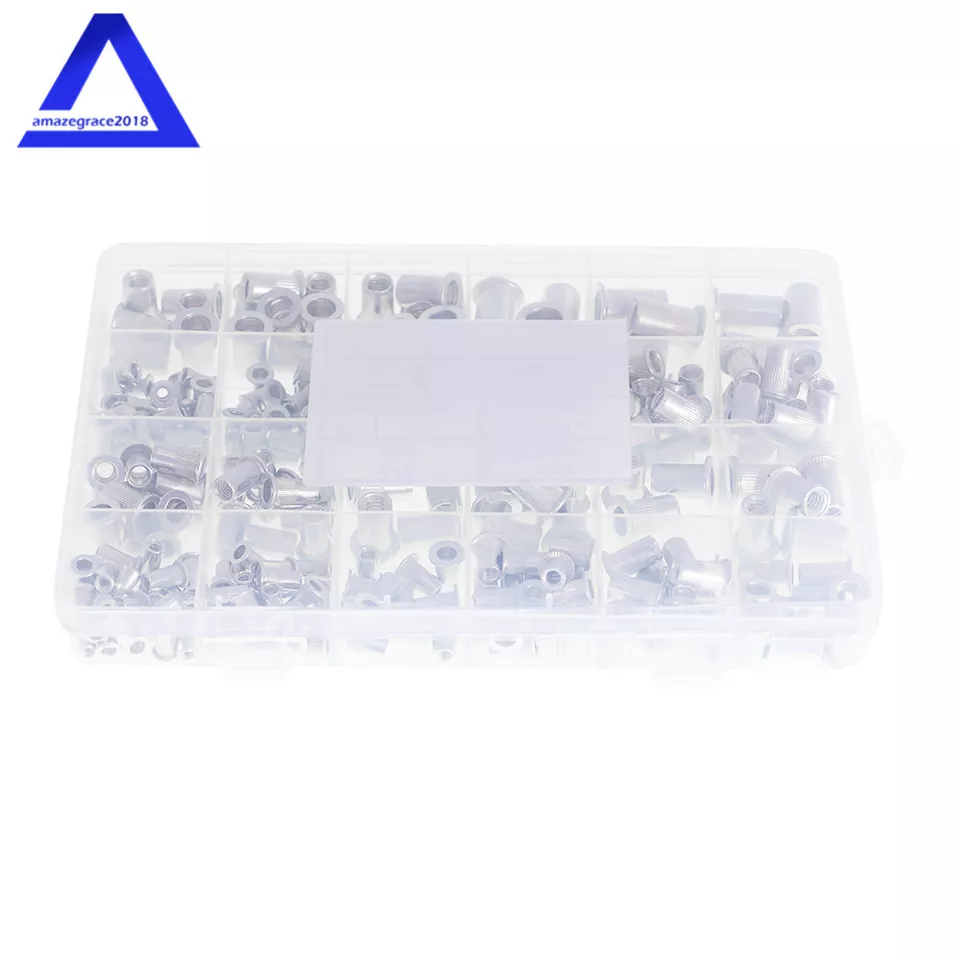 CIRCLE- 300 Pcs Aluminum Rivet Nut Rivnut Nutsert Kit 150Pcs Metric + 150Pcs Sae