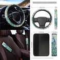 thumbnail image 3 of Renewold Peacock Flower 15 Pack Car Seat Cover Set with Steering Wheel Seat Belt Strap Cover Garbage Cans Air Vent Pouch Rearview Mirror Cover Cup Coasters Keychain Fit for SUV Trucks Vans Sedans, 3 of 7