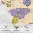 thumbnail image 4 of Dreamtimes Hand Towels Yellow Purple Flower Patterned 2 PCS, Cotton Bath Towel for Drying Face Hands Body Decorative Water Absorbent Lightweight Towels for Bathroom Ktichen Travel Gym,16"x28", 4 of 7