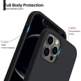 thumbnail image 4 of Compatible with iPhone 12 Case 6.1 and iPhone 12 Pro Case, Slim Liquid Silicone 3 Layers Full Covered Soft Gel Rubber Phone Case Cover 6.1 inch-Black, 4 of 11