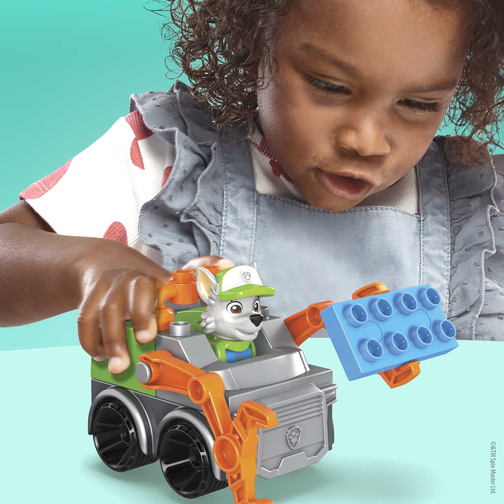 MEGA BLOKS PAW Patrol Toy Blocks Rocky's City Recycling Truck with 1 Figure (11 Pieces)