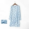 thumbnail image 2 of Women's Cotton Nightgown Sleepwear Long Sleeves Shirt Casual Print Sleepdress, 2 of 4