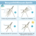thumbnail image 4 of Costway Trona Plegable para Bebés Silla de Comer Ajustable con 4 Ruedas Bloqueables 6 Alturas Bandeja Extraíble Cojín 70 x 56 x 88-106 cm, 4 of 10
