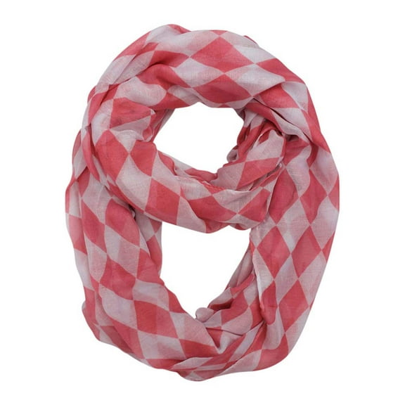 Lavender & White Harlequin Diamond Print Infinity Scarf