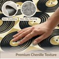 thumbnail image 6 of ODIKA 3'x5' Washable Throw Rug Record Vinyl Phonograph Disc Motif Symmetrical Layout Shaped for Entryway, Kitchen, Mudroom, Stain Resistant, Low Profile, Non-Slip, 6 of 7