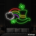 thumbnail image 2 of Craftnamesign Rainbow Patrick Hat LED Neon Signs, St. Patrick’s Day Decor, 2 of 4