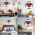 thumbnail image 2 of Wall Clock 10 Inch Valentines Day Round Silent Decorative Wall Clocks Battery Operated for Living Room Bedroom Kitchen Classroom Decor, Red and Black Buffalo Check Plaid Love Hearts,Small, 2 of 7