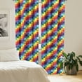 thumbnail image 2 of Ambesonne Retro Curtains, Rainbow Retro Patchwork, Pair of 28"x84", Multicolor, 2 of 5
