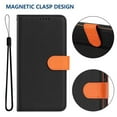 thumbnail image 6 of For Samsung Galaxy A25 5G / 4G RFID Blocking Protective Purse 2-in-1 Detachable Bicolor Wallet Case Magnetic Flip Cover Multi-Card Slots Pocket With Wrist Strap Phone Case,Black, 6 of 7