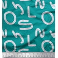 thumbnail image 1 of Soimoi Cotton Voile Fabric Alphabets,Waves & Fish Artistic Printed Fabric 1 Yard 56 Inch Wide, 1 of 1