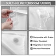thumbnail image 4 of Cortina de Baño sin Gancho con Forro a Presión 183x190cm, Cortina de Ducha Tipo Gofre, Cortina Regadera Antimoho y Impermeable, Duradero, Fácil de Instalar, para Hogar, Hotel, Ducha, 4 of 9
