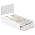 thumbnail image 1 of Gymax Twin Size Bed Frame w/Storage Drawers Headboard Wooden Slat&Enclosed Base White, 1 of 10