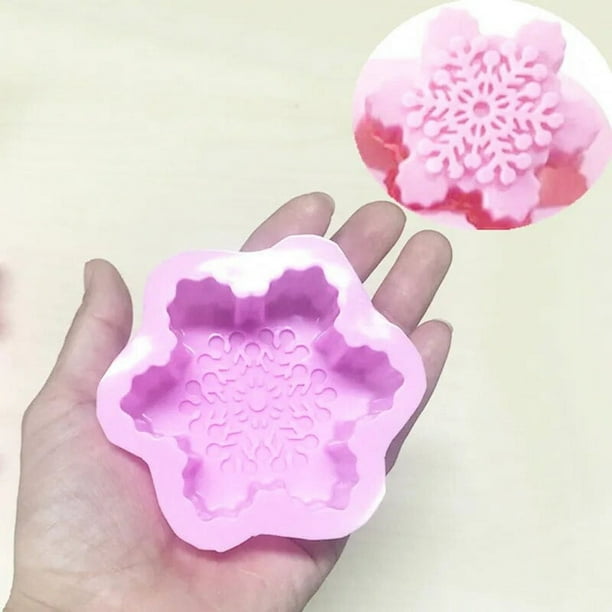 Molde de silicona de copo de nieve de Navidad, Kit de fabricación de velas, jabón hecho a mano, aromaterapia, yeso, resina, hielo, regalos de decoración del hogar