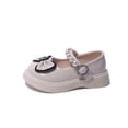 thumbnail image 4 of Gpaecead Girls Pearl Bow Princess Mary Janes Shoes Round Toe Thick Sole Non Slip Casual Flats For School Party, Beige, 4 of 8