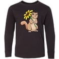 thumbnail image 3 of Inktastic Cute Chipmunk with Sunflower Long Sleeve Youth T-Shirt, 3 of 5