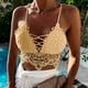 thumbnail image 2 of Top corto tipo bralette de encaje para mujer - Ribete festoneado, tirantes ajustables, poliéster, informal/fiesta - Talla única, 2 of 6