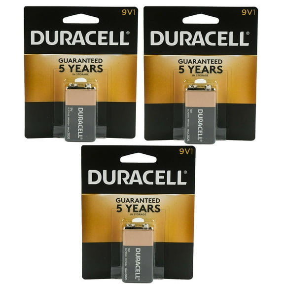Duracell 9V Batteries Alkaline Copper Top Long lasting (3 Pcs.)
