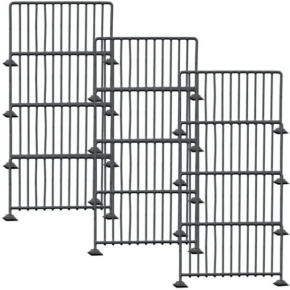 Set of 12 Black Guardrails for WWE & AEW Wrestling Action Figures