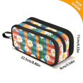 thumbnail image 4 of FORMRS Pencil Case with 3 Compartments Zipper Pouch, Elementary School Level and up, Green Checkered Daisy, 4 of 8