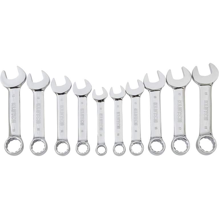 Klutch 22-Piece Combination Wrench Set - SAE & Metric, Chrome Vanadium Steel